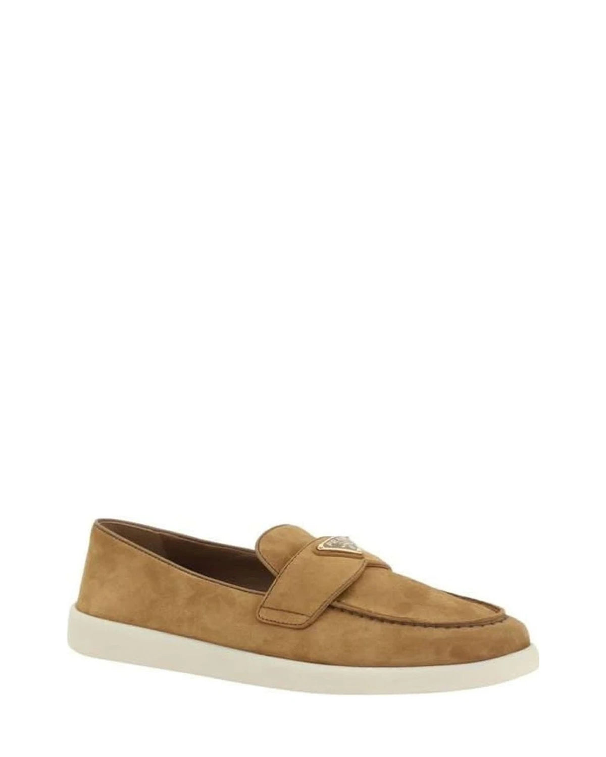 Prada Brown Calf Leather Bos Taurus Slip On Loafers