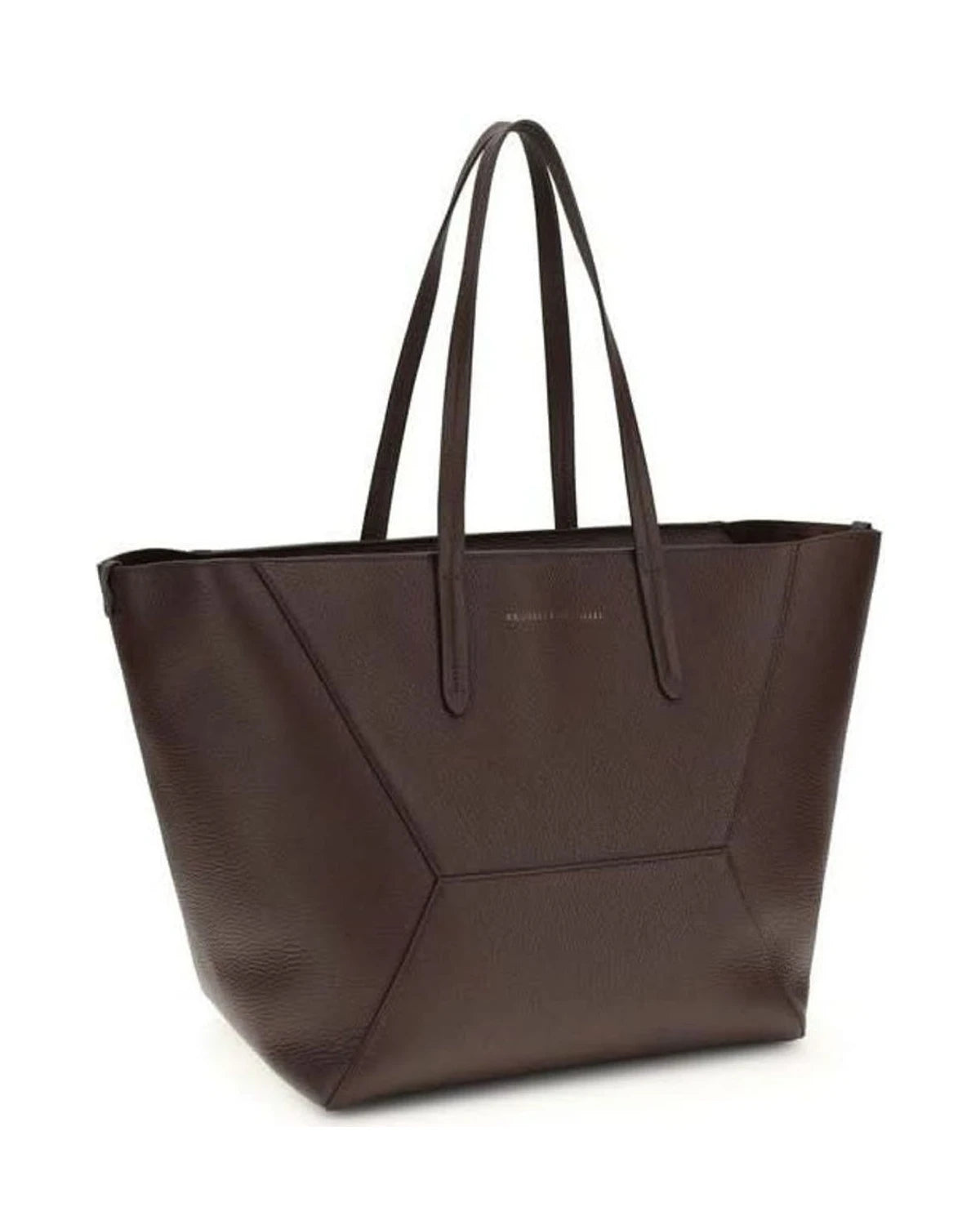 Brunello Cucinelli Brown Calf Leather Bos Taurus Shoulder Bag