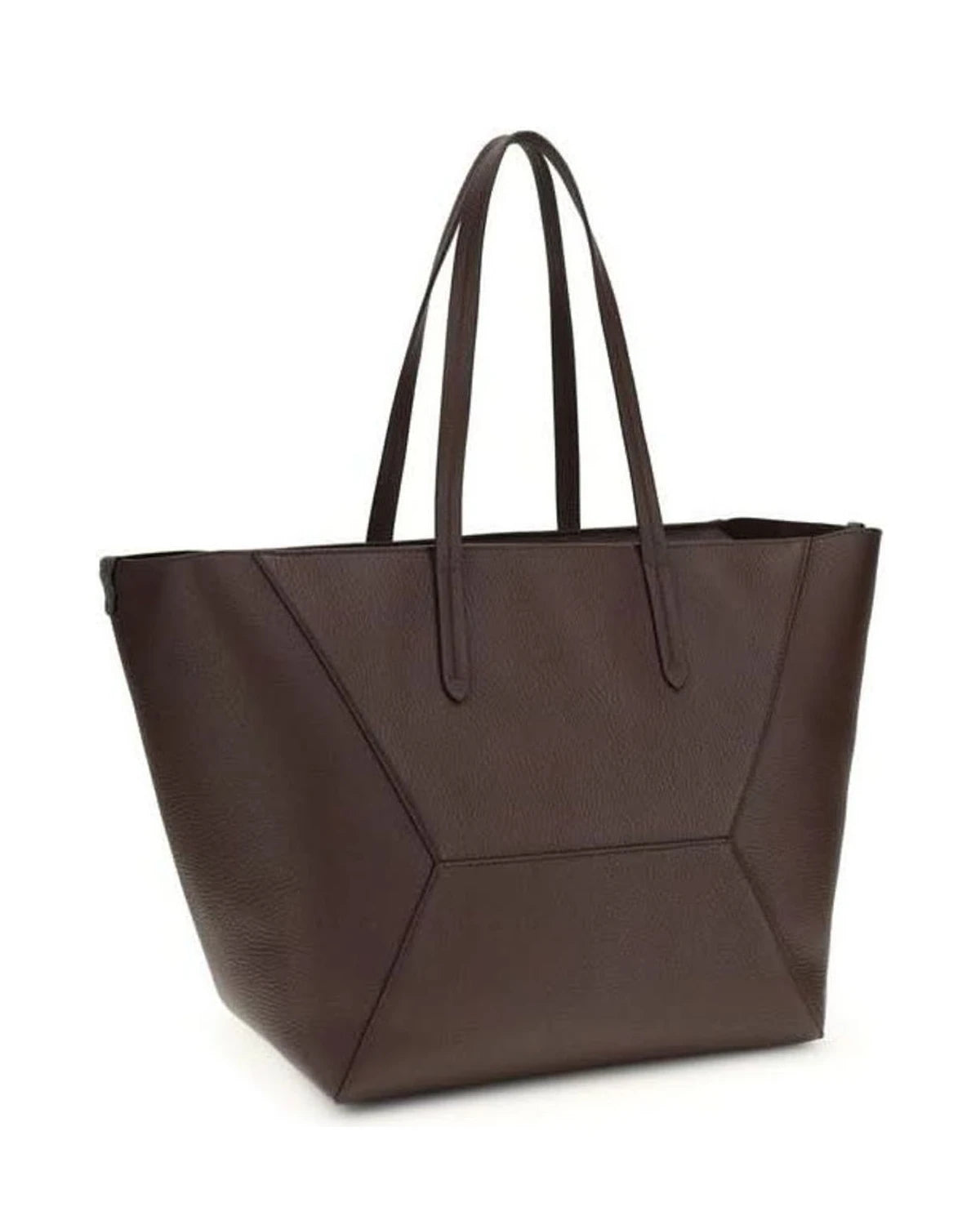 Brunello Cucinelli Brown Calf Leather Bos Taurus Shoulder Bag