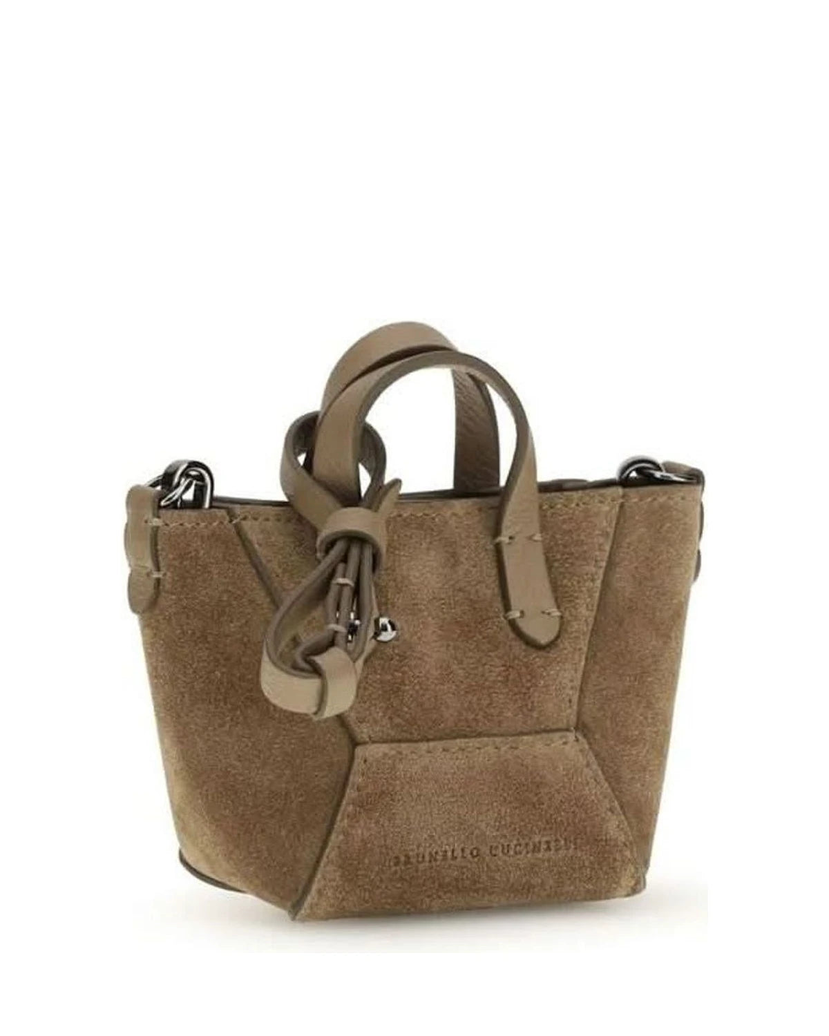 Brunello Cucinelli Brown Calf Leather Bos Taurus Shoulder Bag