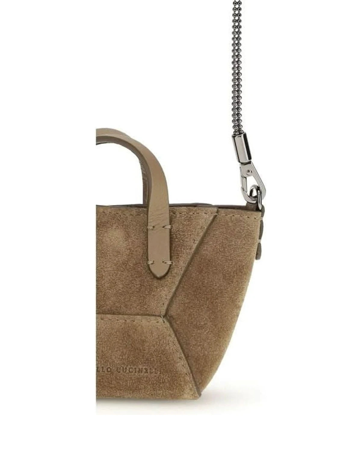 Brunello Cucinelli Brown Calf Leather Bos Taurus Shoulder Bag