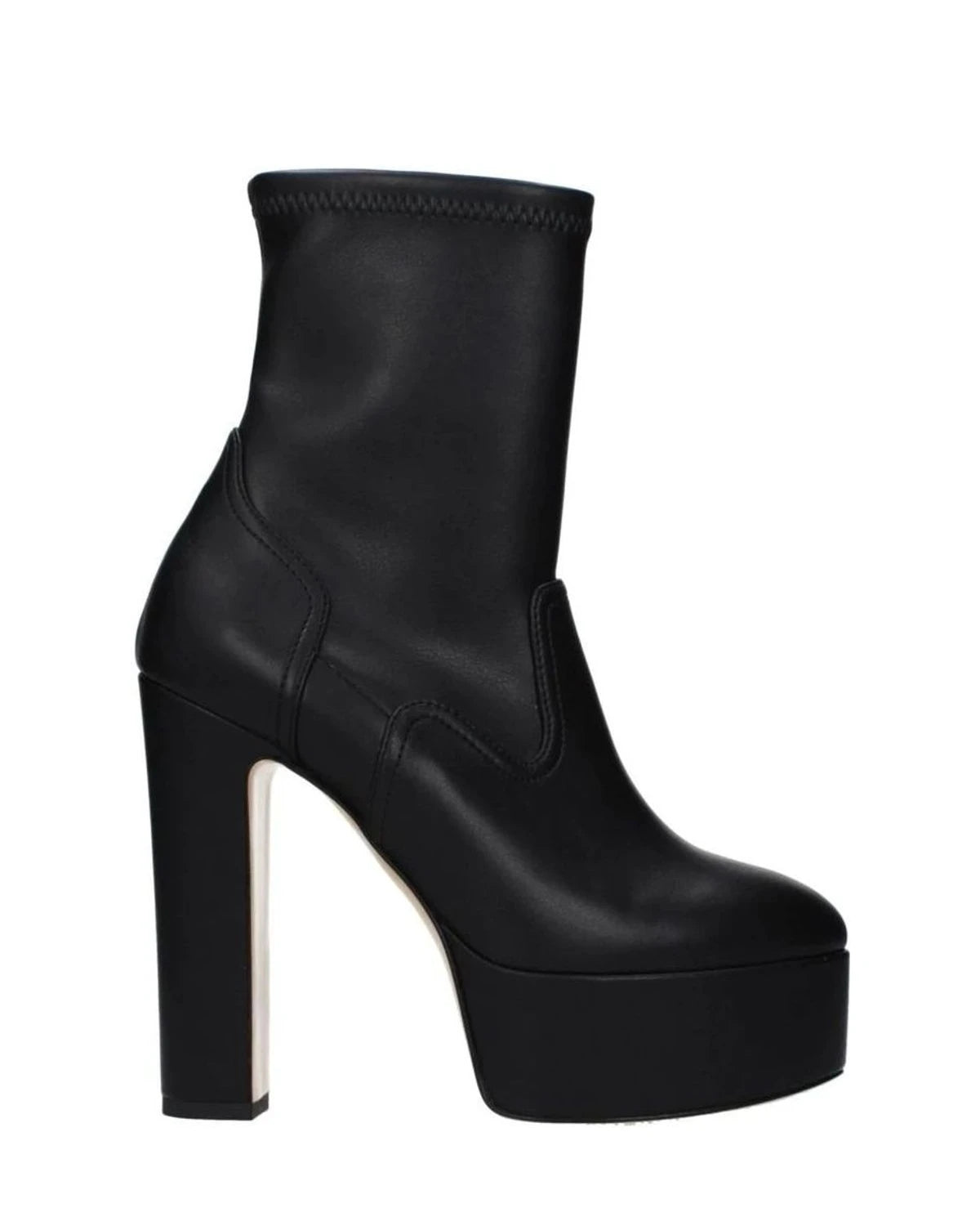 Casadei Black Leather Ankle Boots