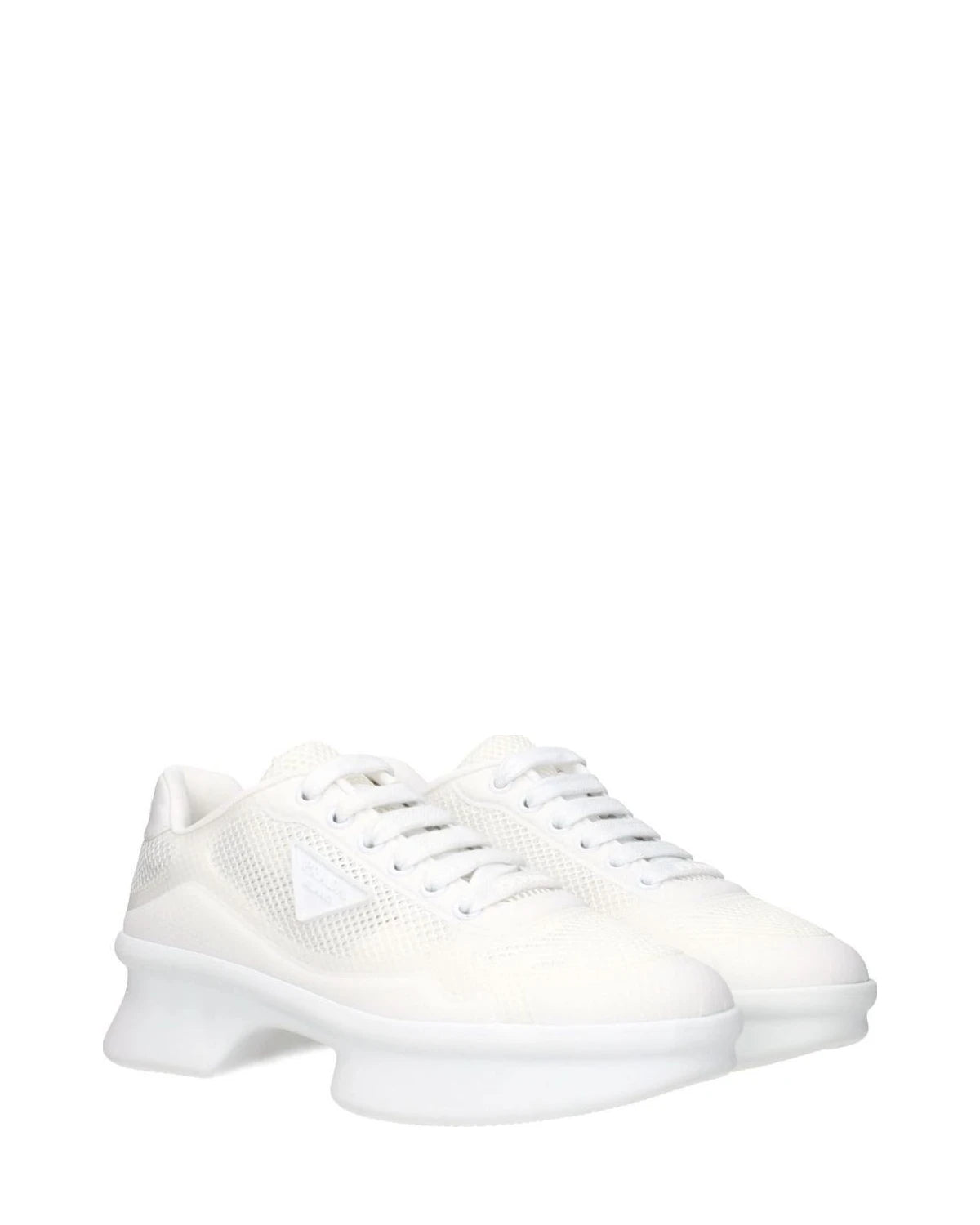 Prada White Fabric Athletic Sneakers Glam Steals