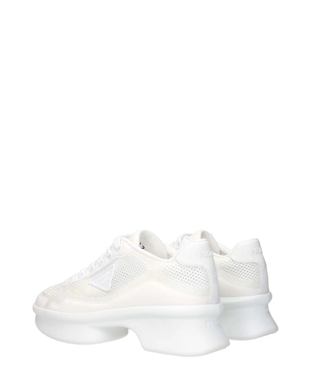 Prada White Fabric Athletic Sneakers Glam Steals