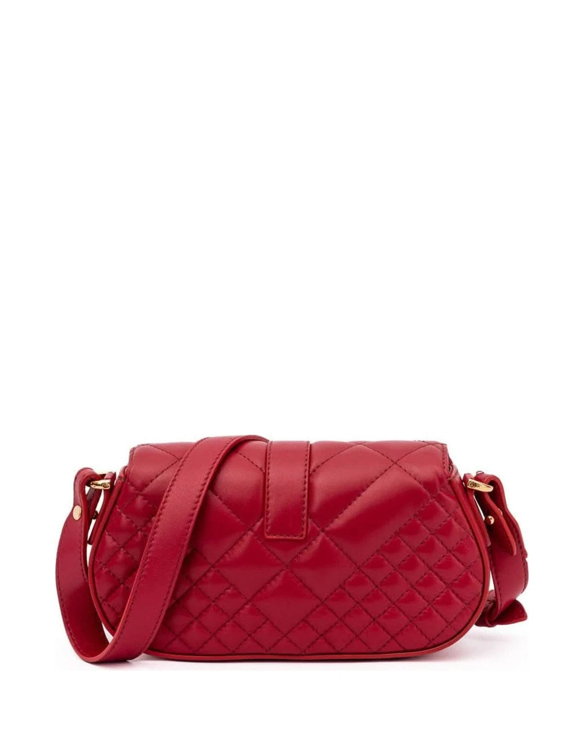 Versace Red Leather Quilted Shoulder Strap Bag Glam Steals