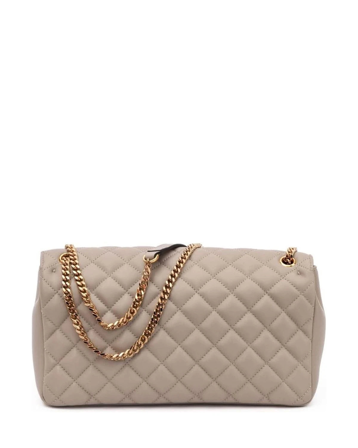 Versace Taupe Leather Quilted Shoulder Strap Bag Glam Steals