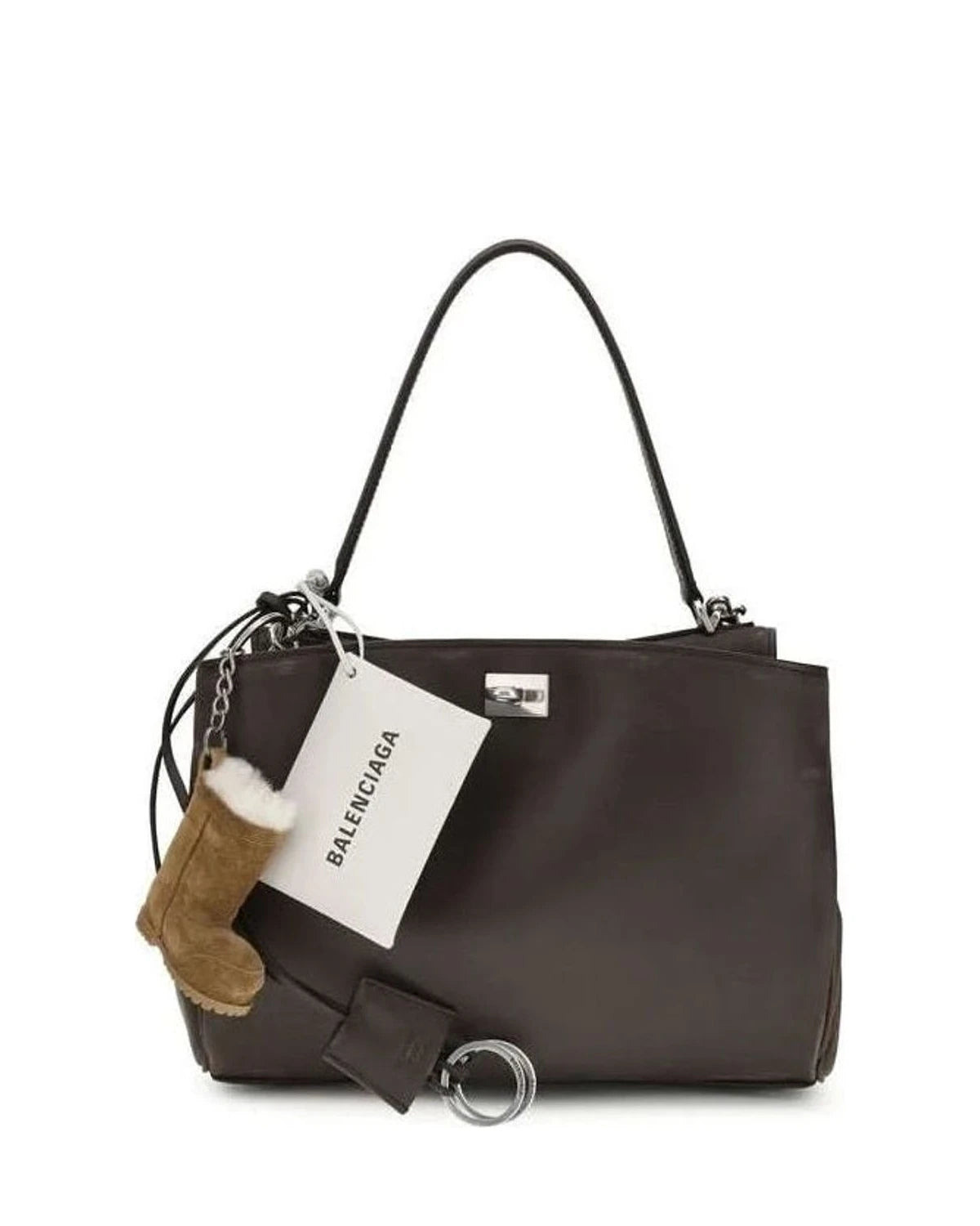Balenciaga Brown Calf Leather Bos Taurus Shoulder Bag Glam Steals