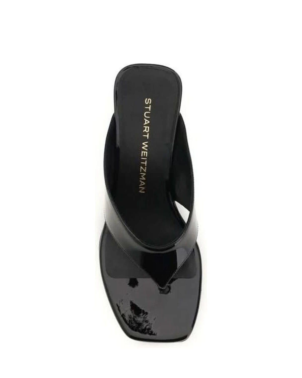 Stuart Weitzman Black Calf Leather Bos Taurus Wedge Sandals Glam Steals