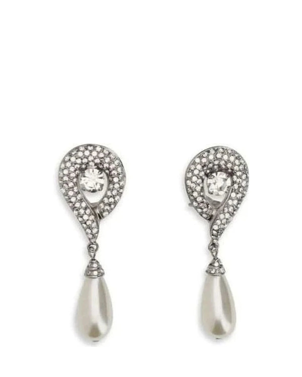 Alessandra Rich Silver Brass Earrings Glam Steals