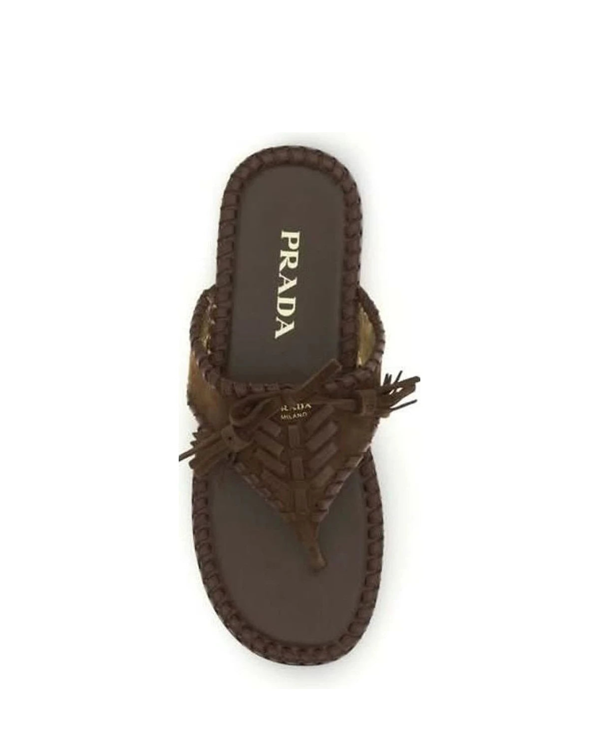 Prada Brown Flat Sandals Glam Steals