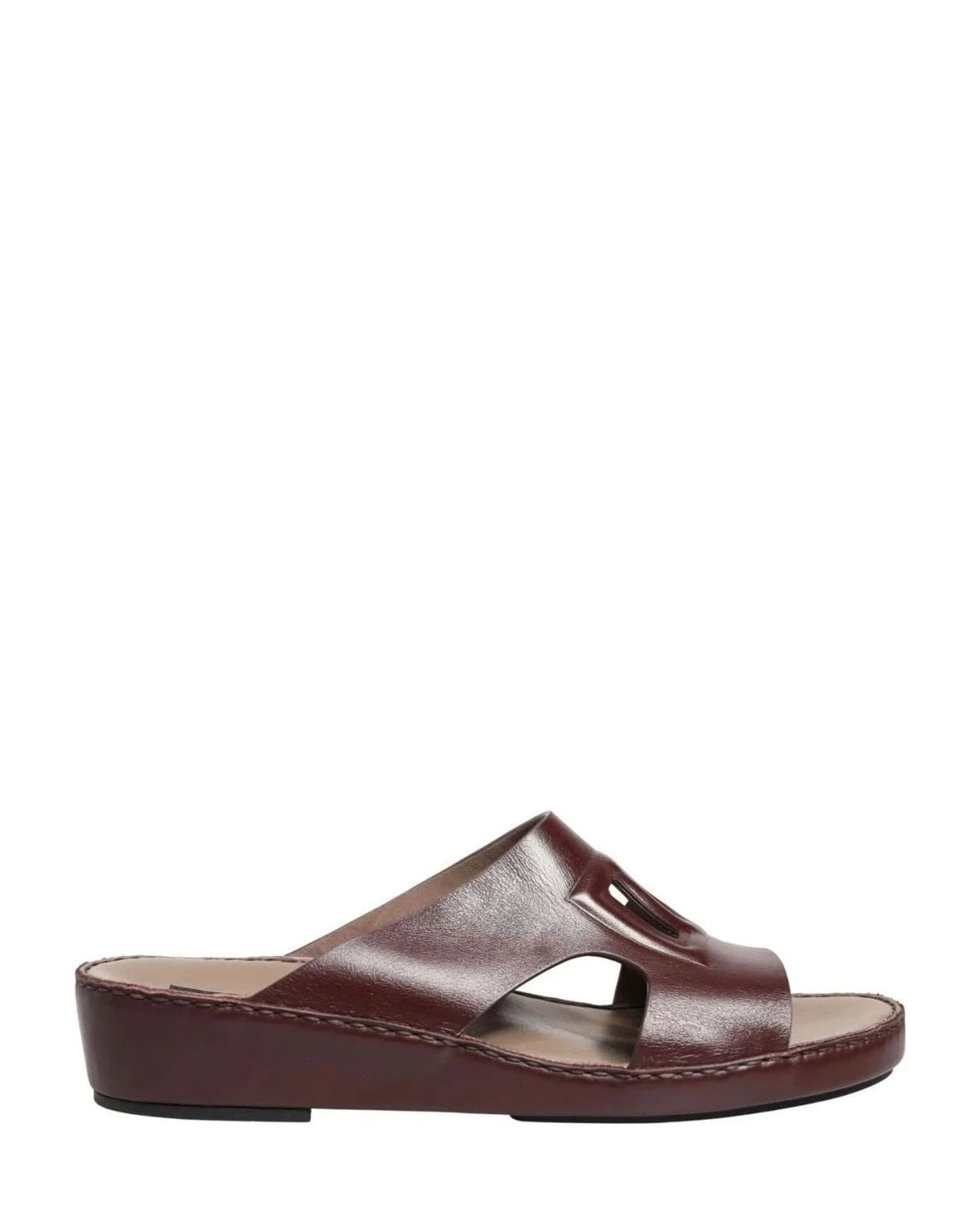 Dolce & Gabbana Leather Maroon Cutout Dg Logo Sandals