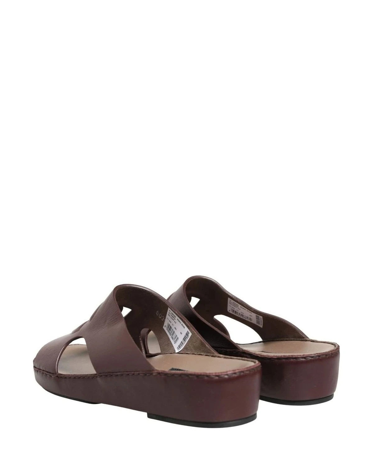 Dolce & Gabbana Leather Maroon Cutout Dg Logo Sandals