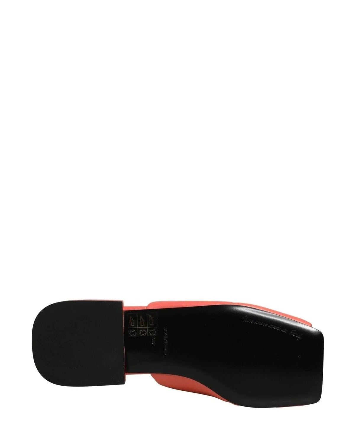 Dolce & Gabbana Orange Leather Dg Logo Flats
