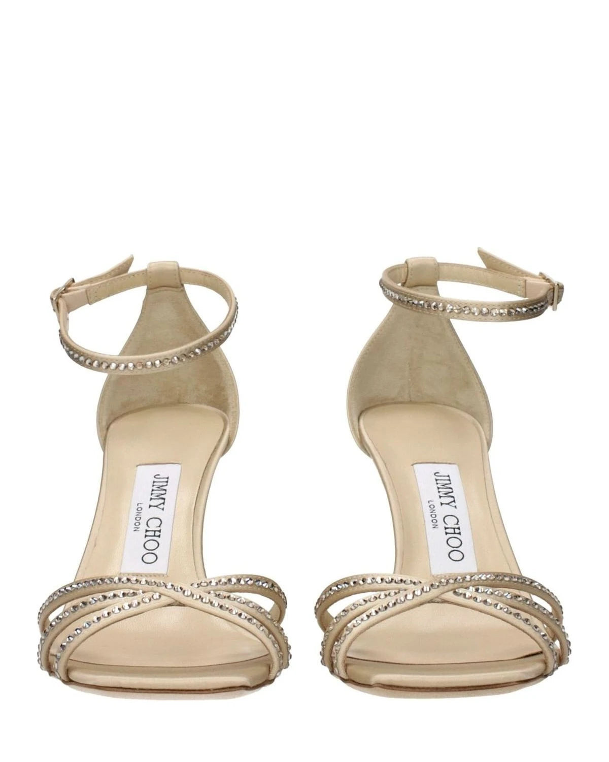 Jimmy Choo Beige Satin Stiletto Heel Glam Steals