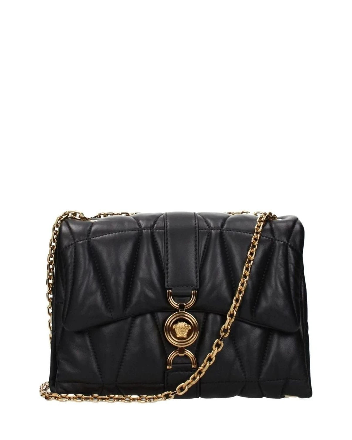 Versace Black Leather Shoulder Bag Glam Steals