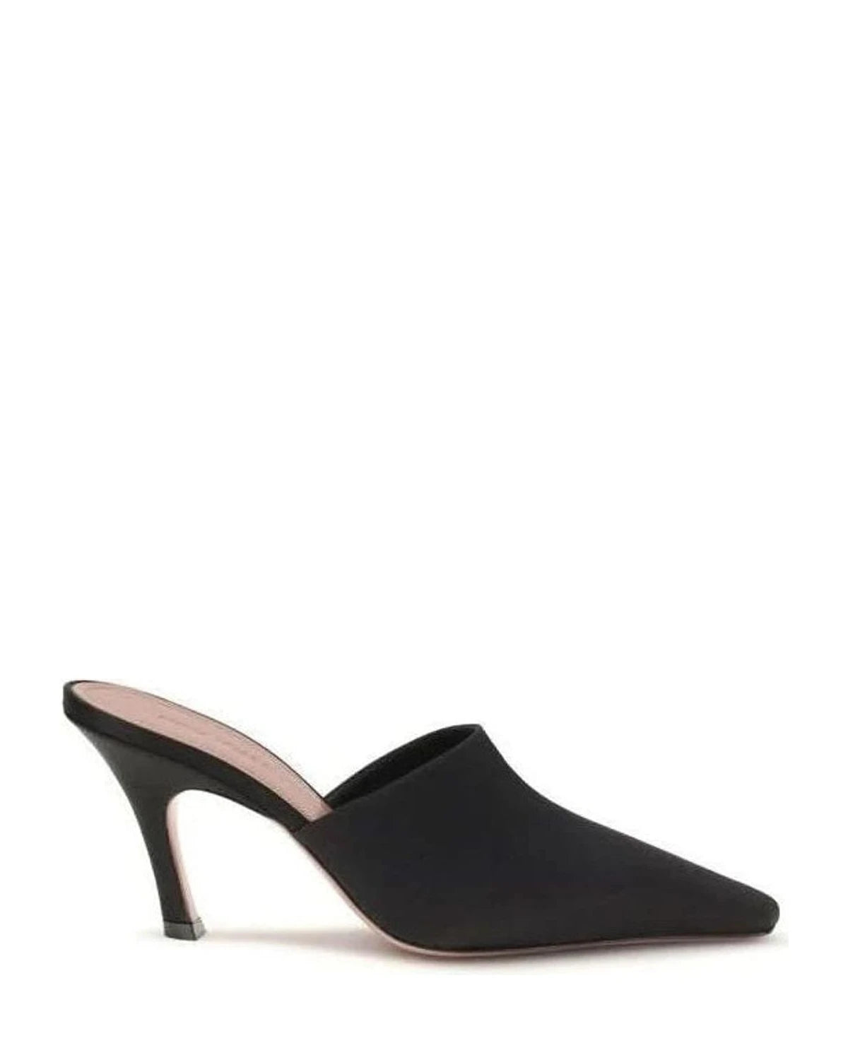 Amina Muaddi Black Silk Sandals