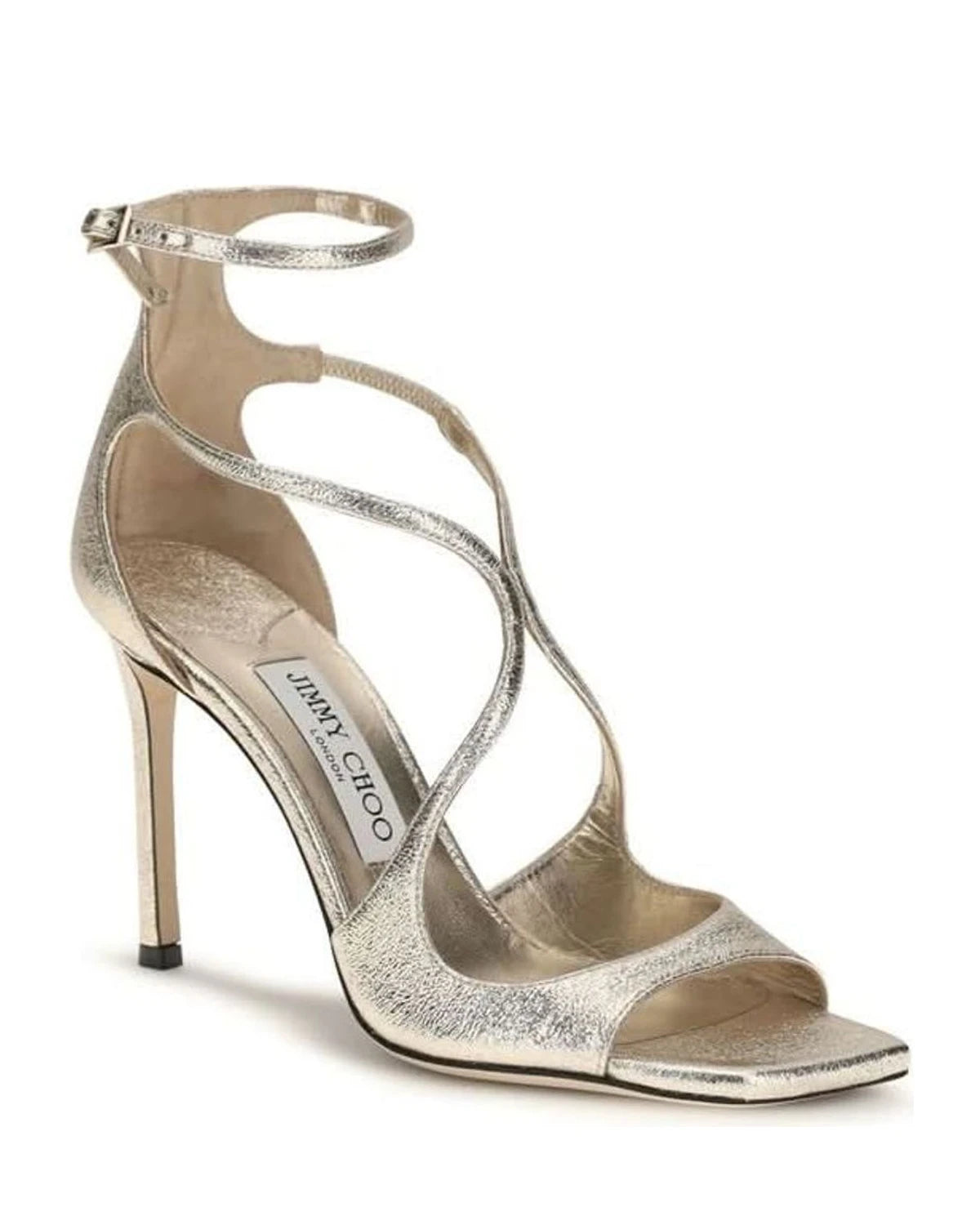 Jimmy Choo Gold Leather Calf Bos Taurus Stiletto Heel Sandals Glam Steals