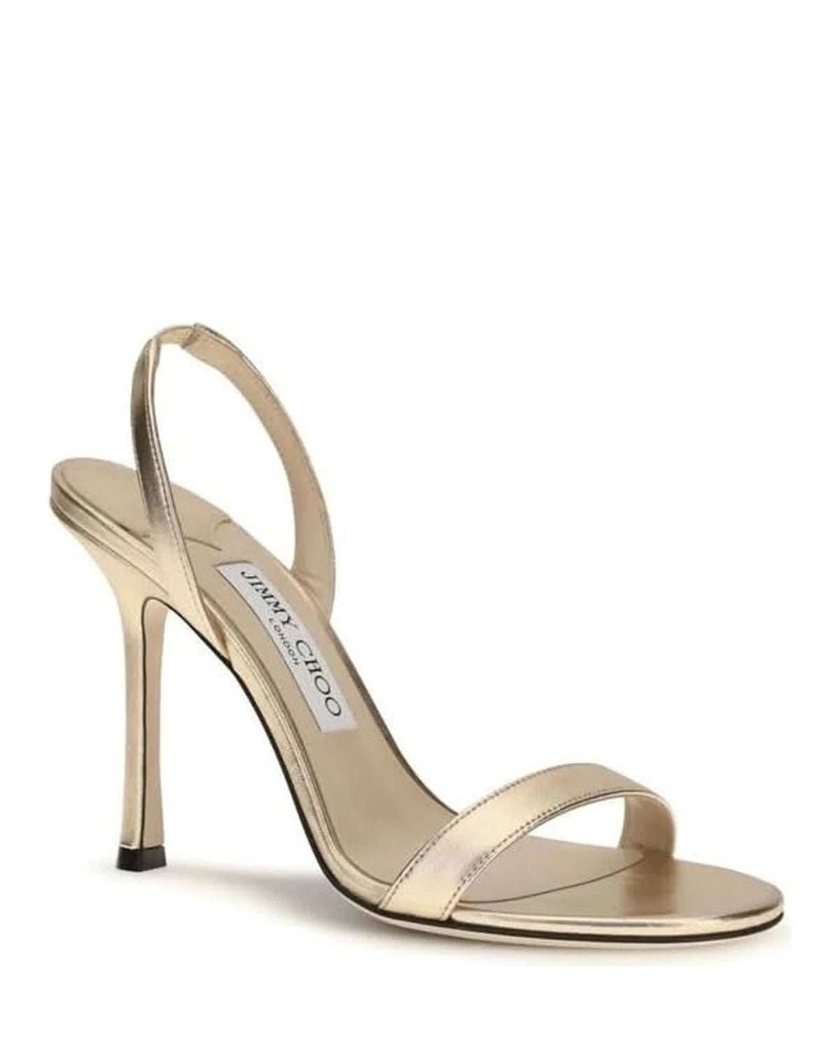 Jimmy Choo Gold Leather Calf Bos Taurus Stiletto Heel Sandals Glam Steals