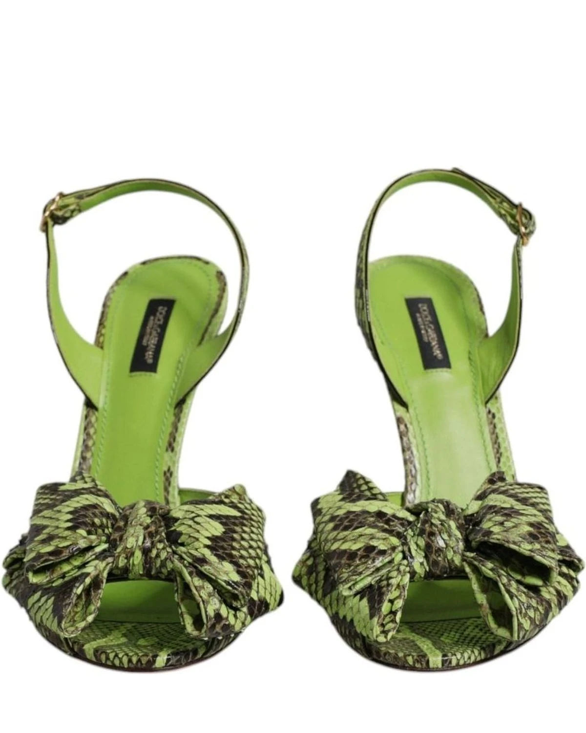 Dolce & Gabbana Green Leather Python Heels Glam Steals