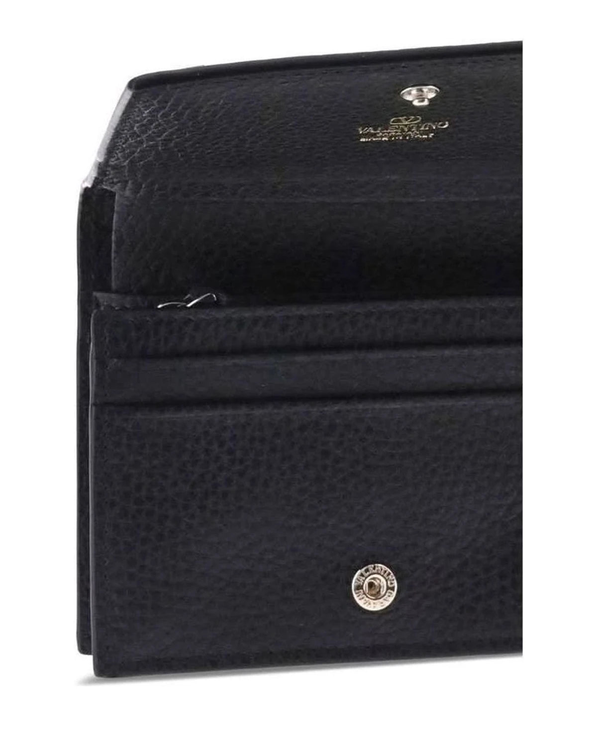 Valentino Garavani Black Leather Calf Bos Taurus Wallet Glam Steals