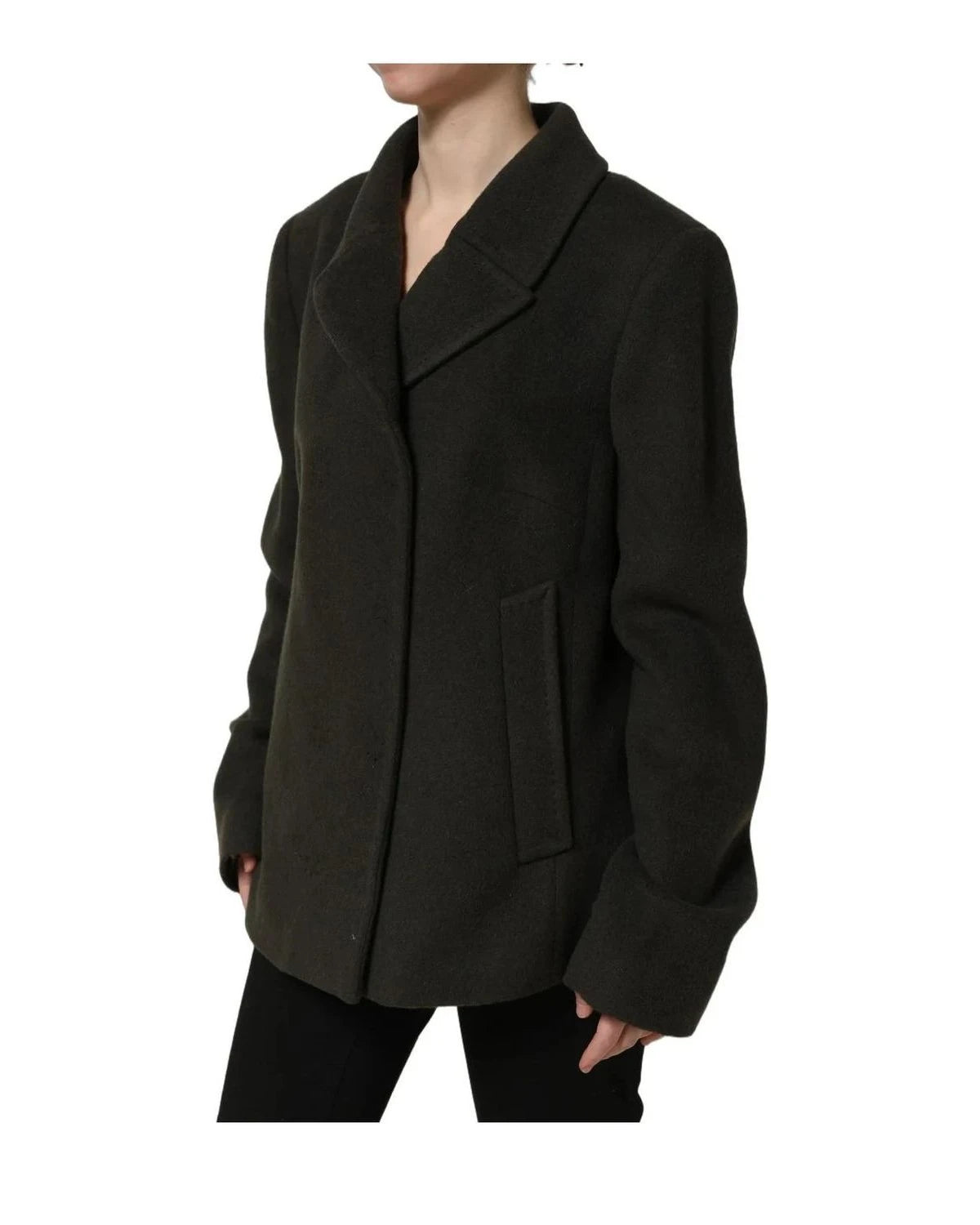 Dolce & Gabbana Pea Coat in green, Polyester — view 4