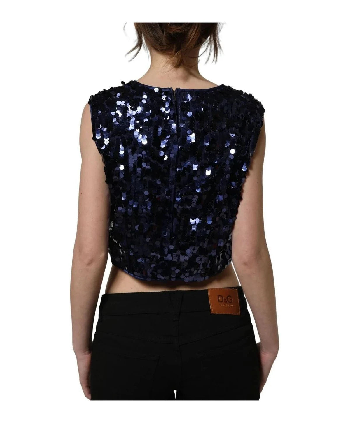 Dolce & Gabbana Tank Top in blue, Silk — view 5