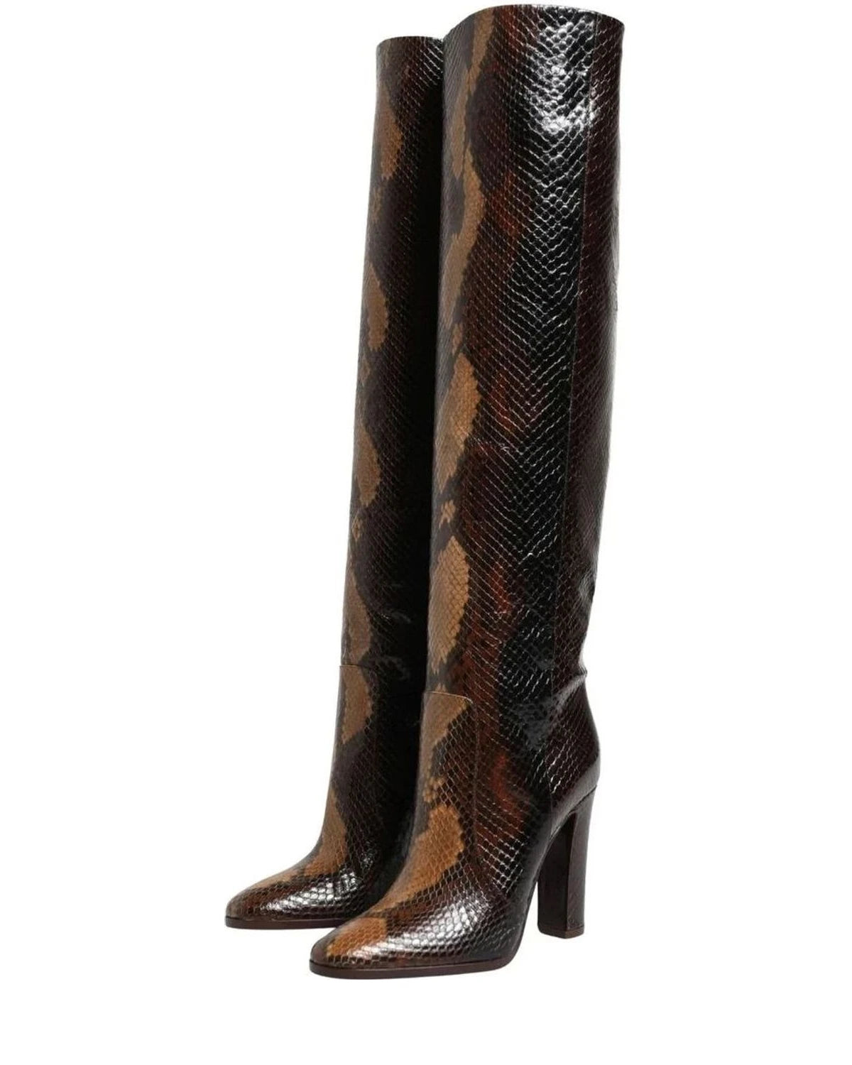 Dolce & Gabbana Exotic Brown Knee High Boots