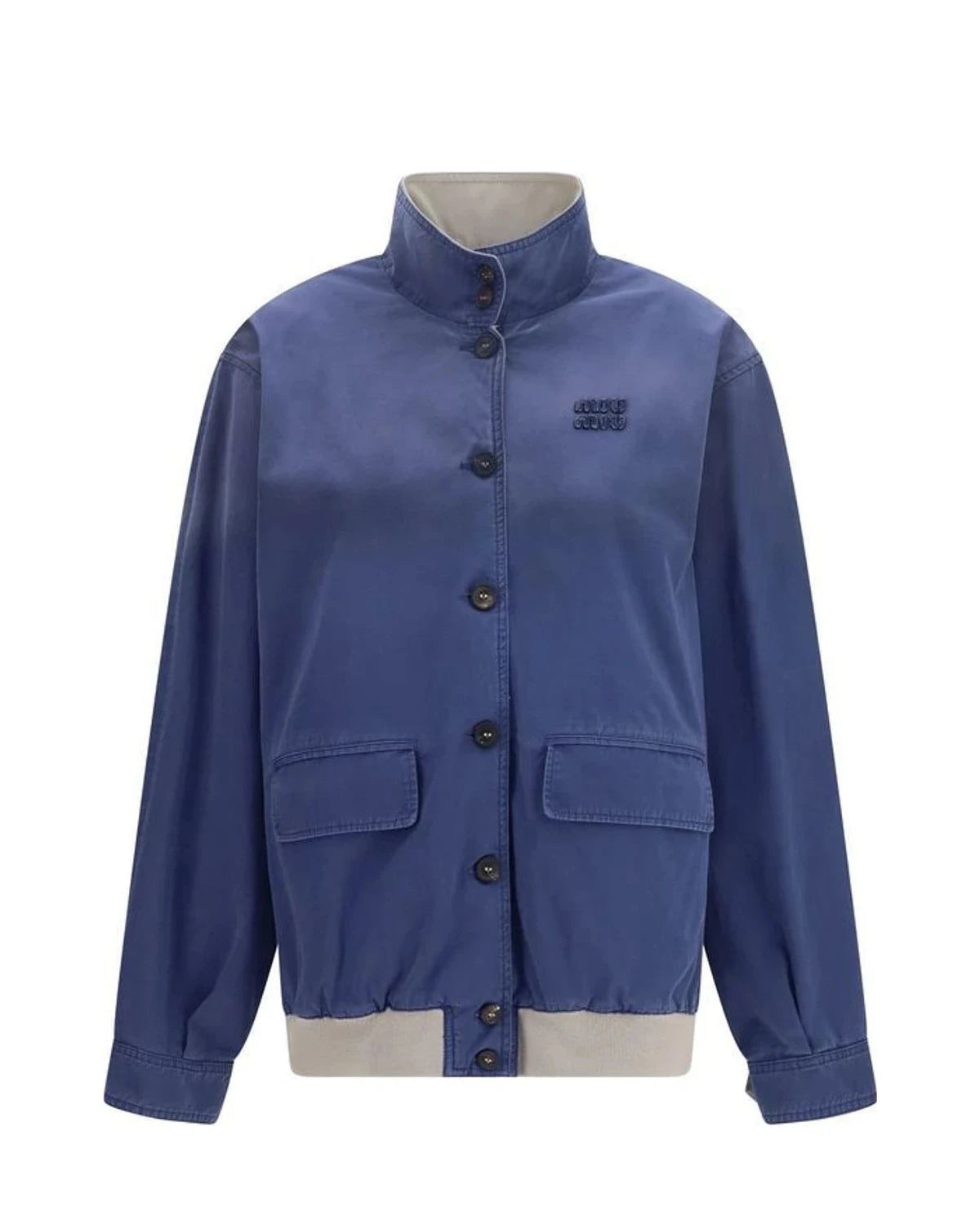 Miu Miu Bomber Jacket in blue, Cotton