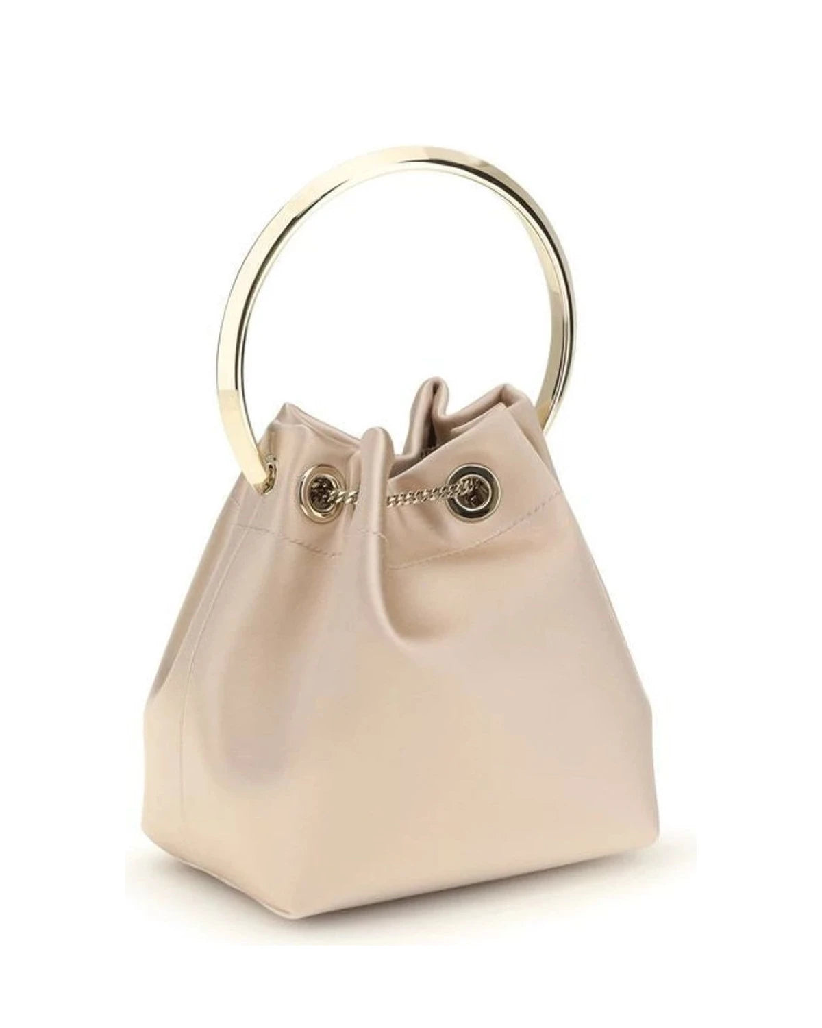 Jimmy Choo Beige Silk Bucket Bag