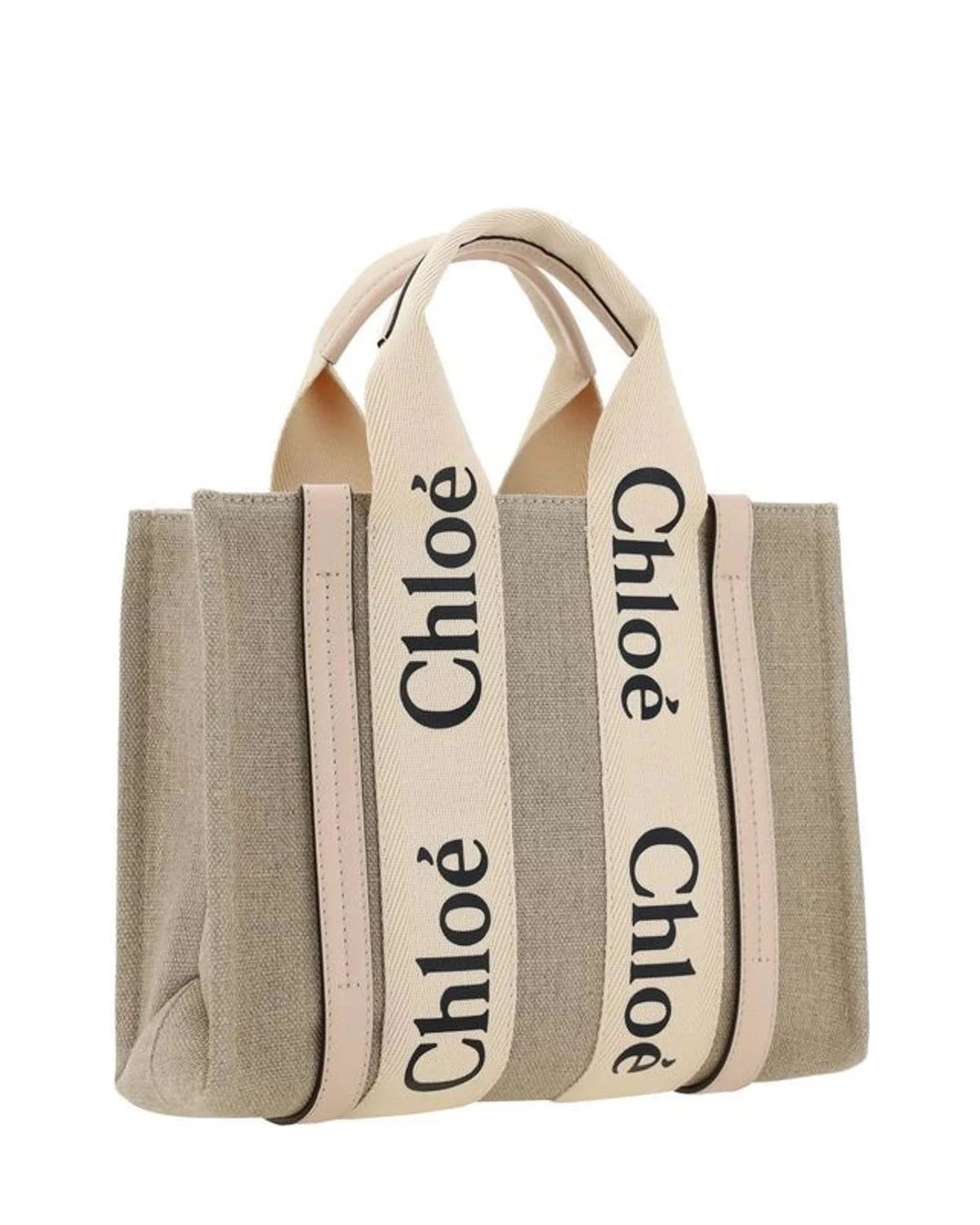 Chloé Brown Linen Tote Bag