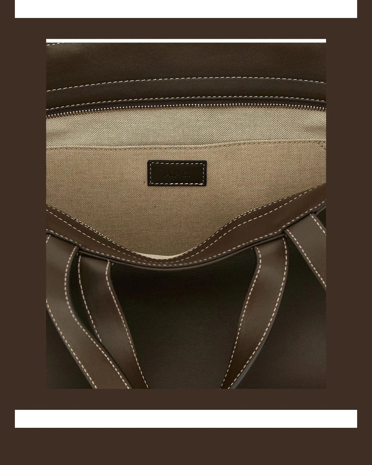 A.P.C. Tote Bag in brown, Cow Leather — view 4