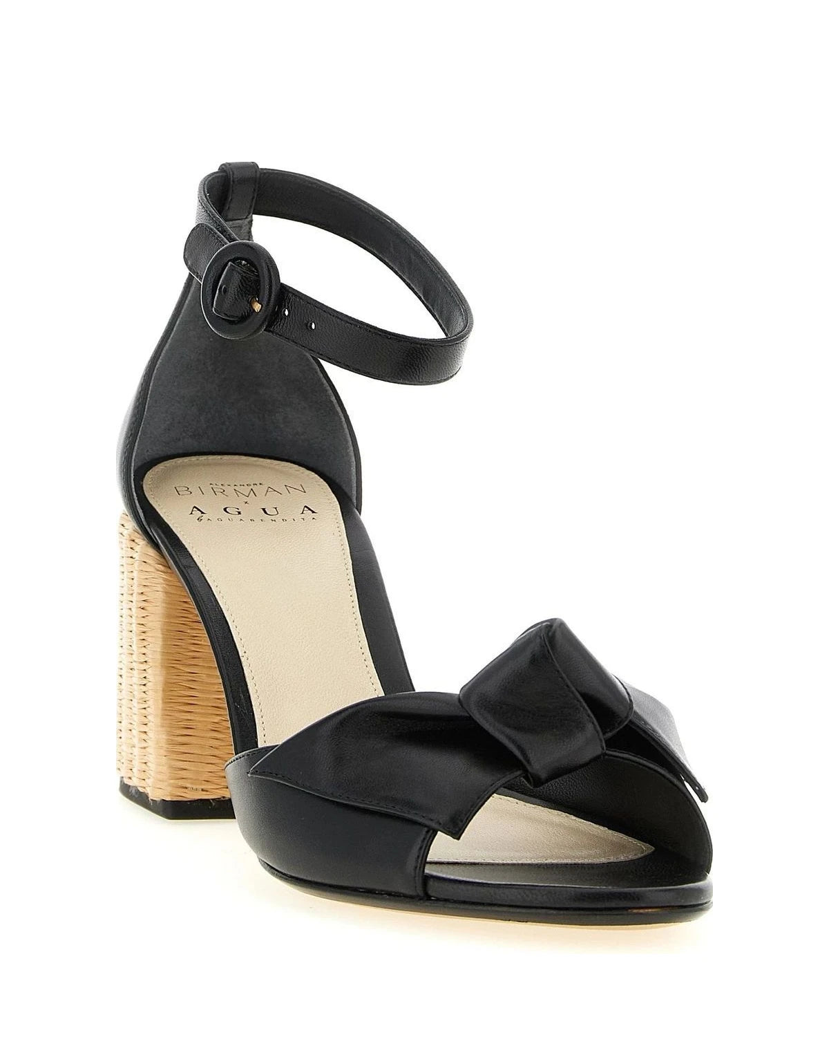 Alexandre Birman Cowhide Black Stiletto Sandals