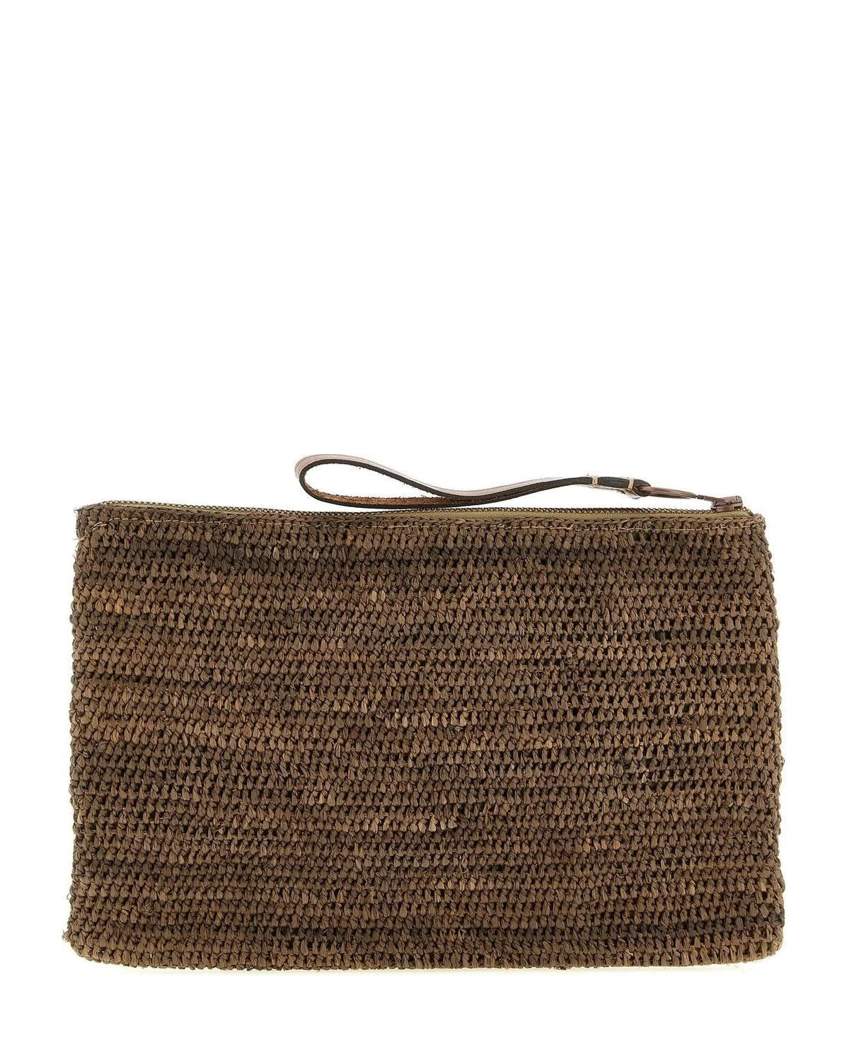 Ibeliv Clutch Bag in brown, Raffia — view 2