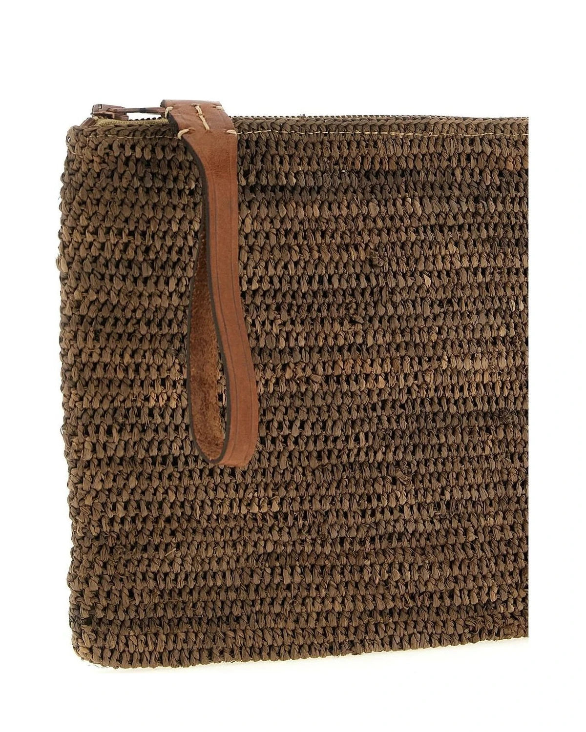 Ibeliv Clutch Bag in brown, Raffia — view 3