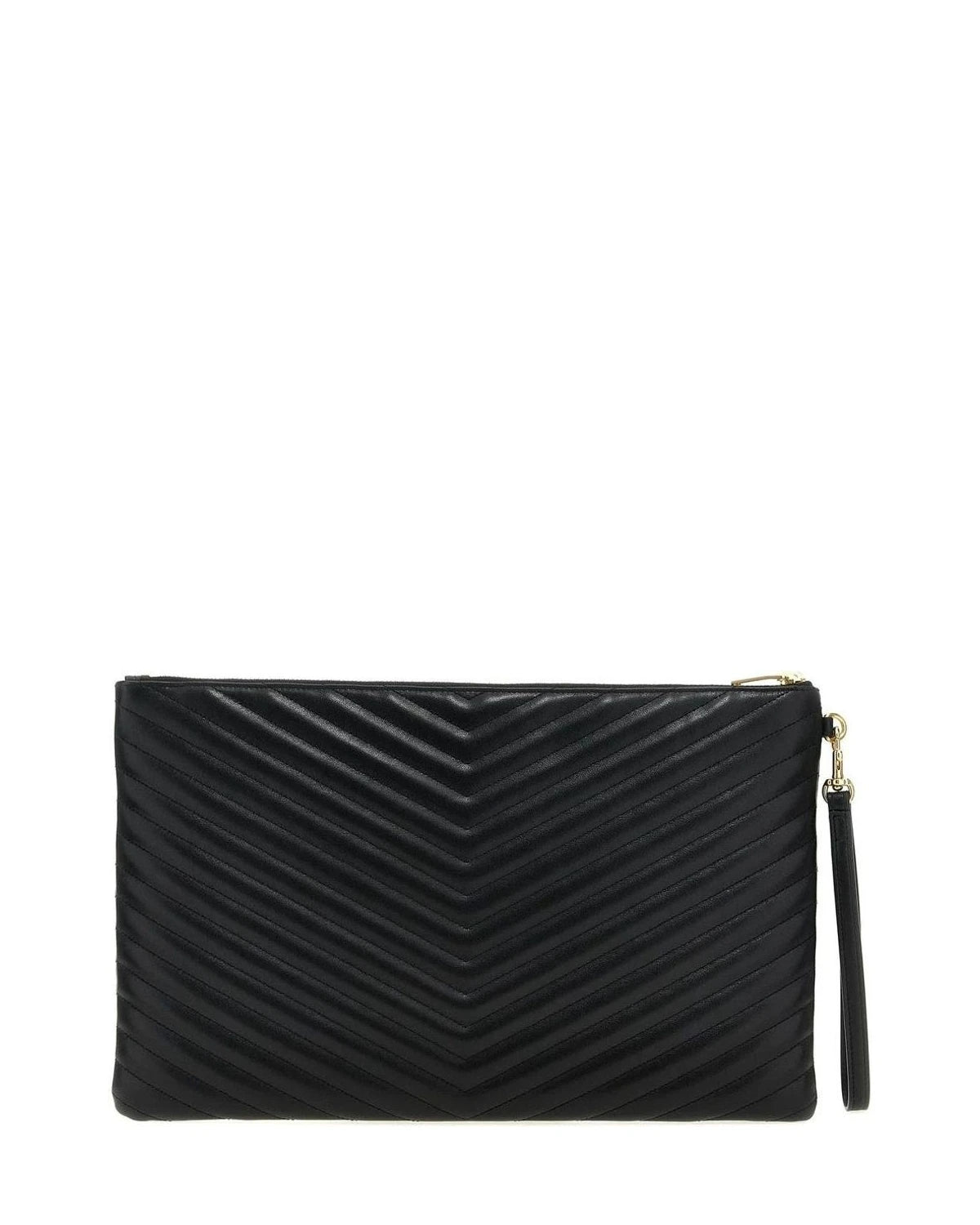 Saint Laurent Envelope Clutche in black, Calfskin Leather — view 2