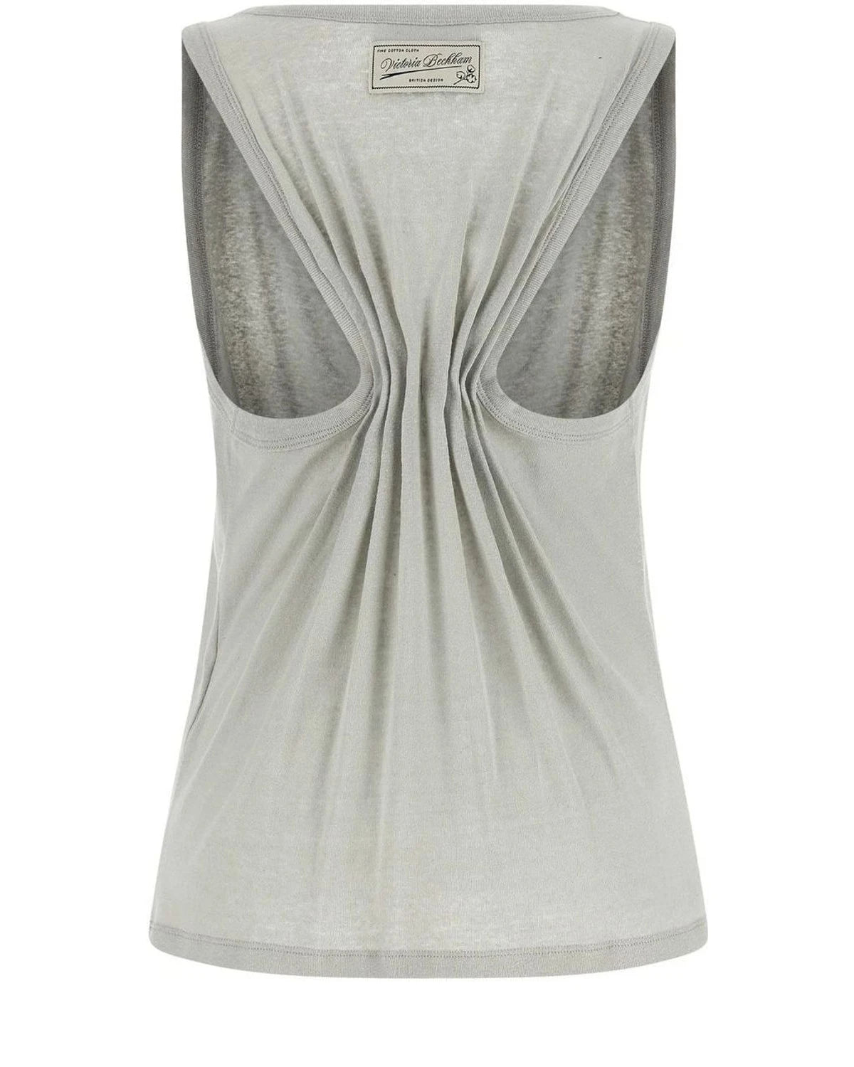 Victoria Beckham Tank Top in gray, Cotton — view 2
