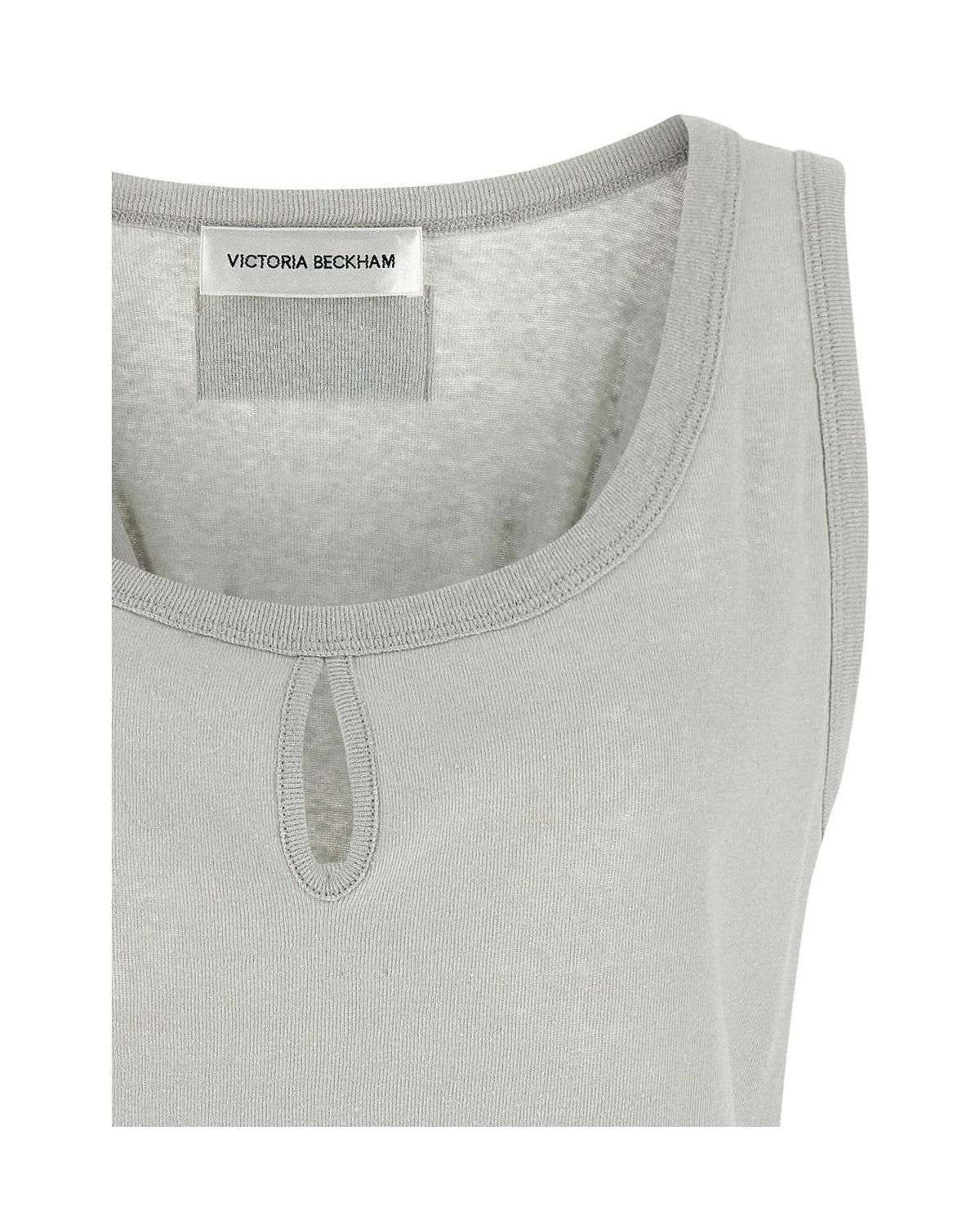 Victoria Beckham Tank Top in gray, Cotton — view 3
