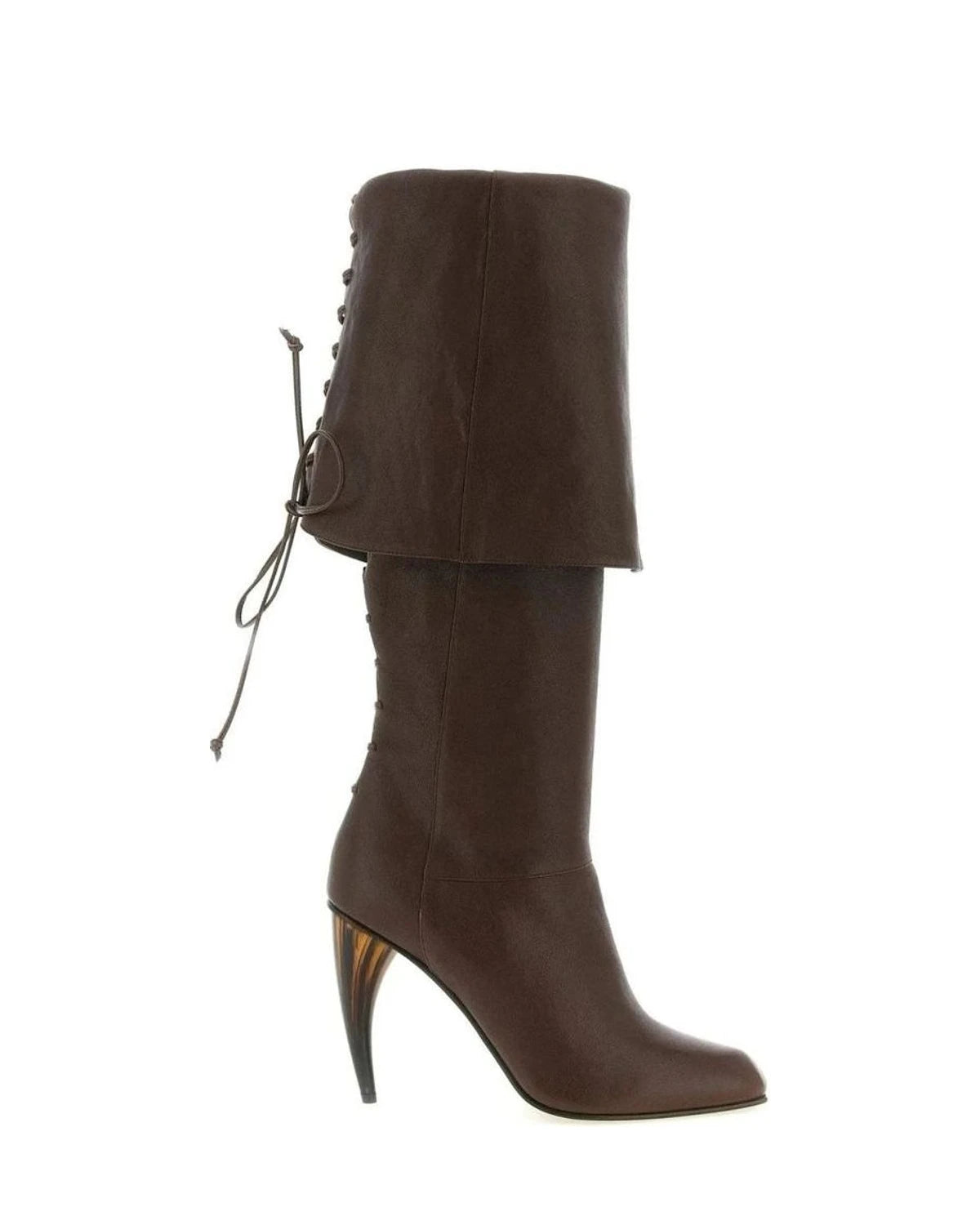 Alexander McQueen Brown Knee High Boots