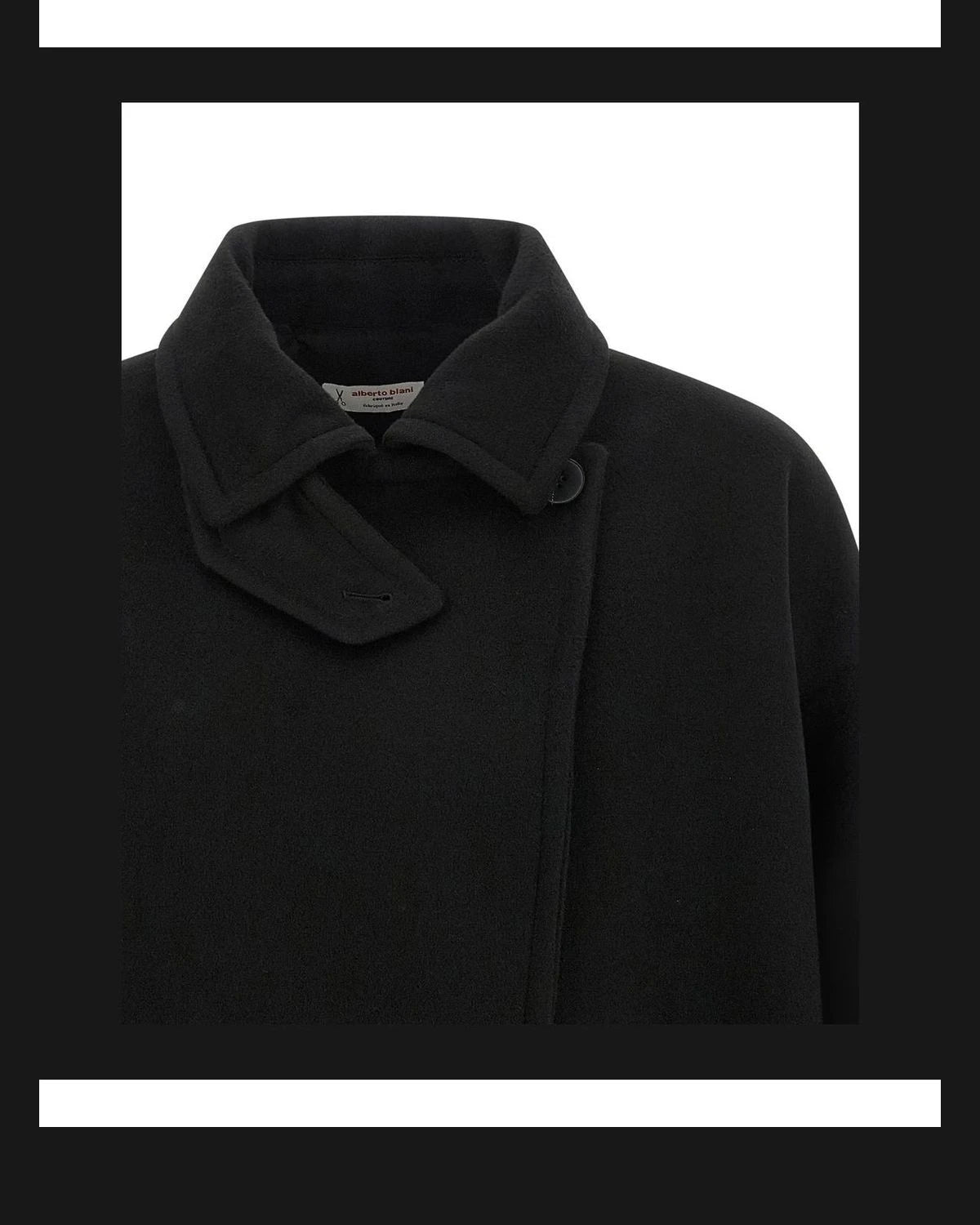 Alberto Biani Pea Coat in black, Virgin Wool — view 3