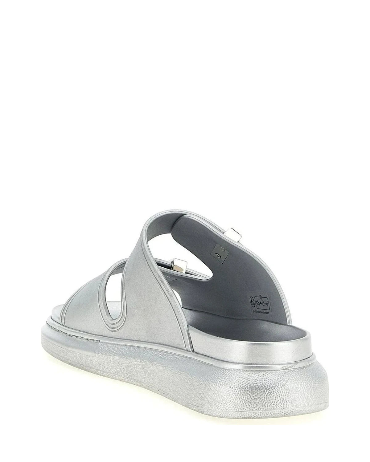 Alexander McQueen Slides in silver, Rubber — view 3