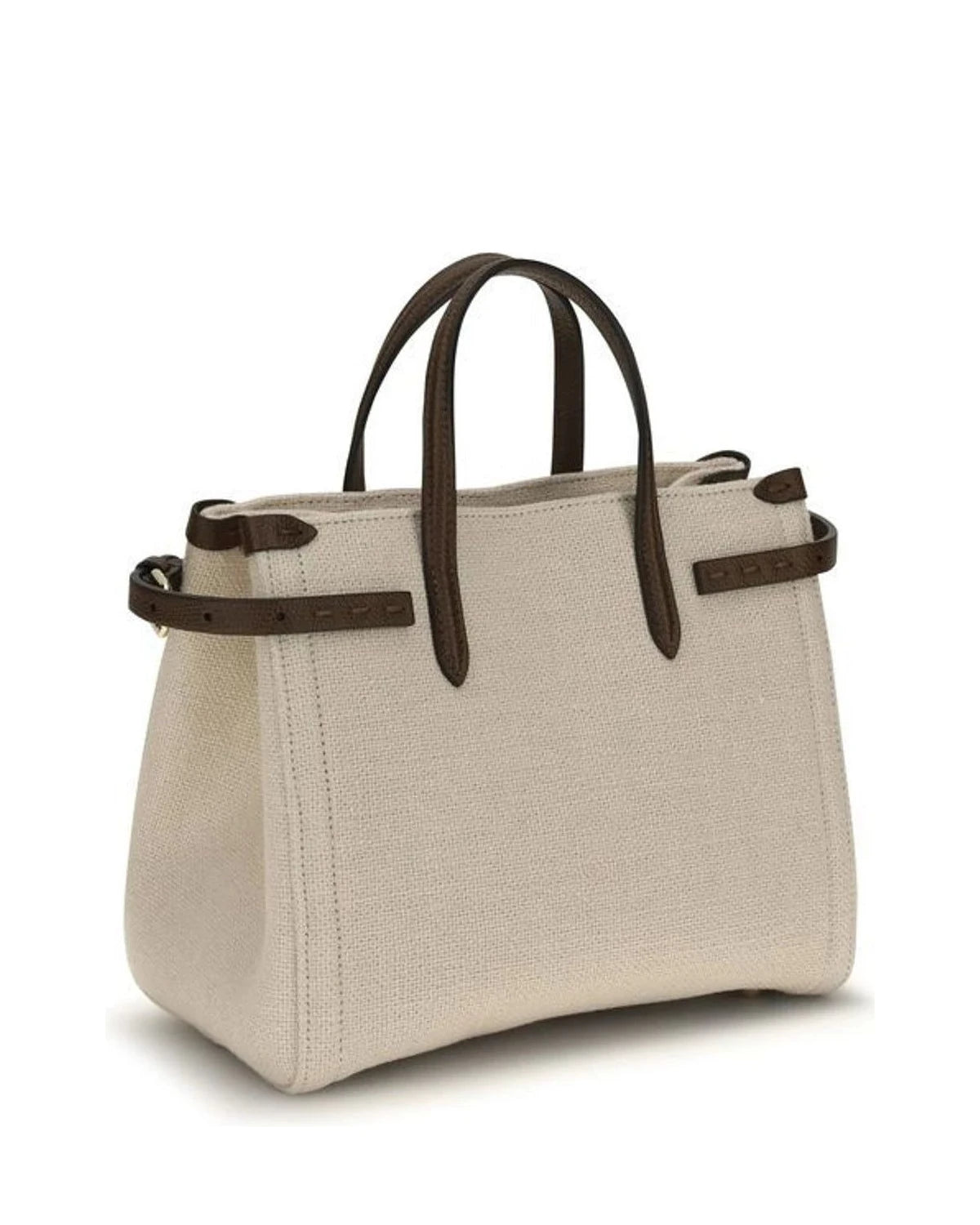 Valentino Garavani Satchel Bag in beige, Linen — view 3