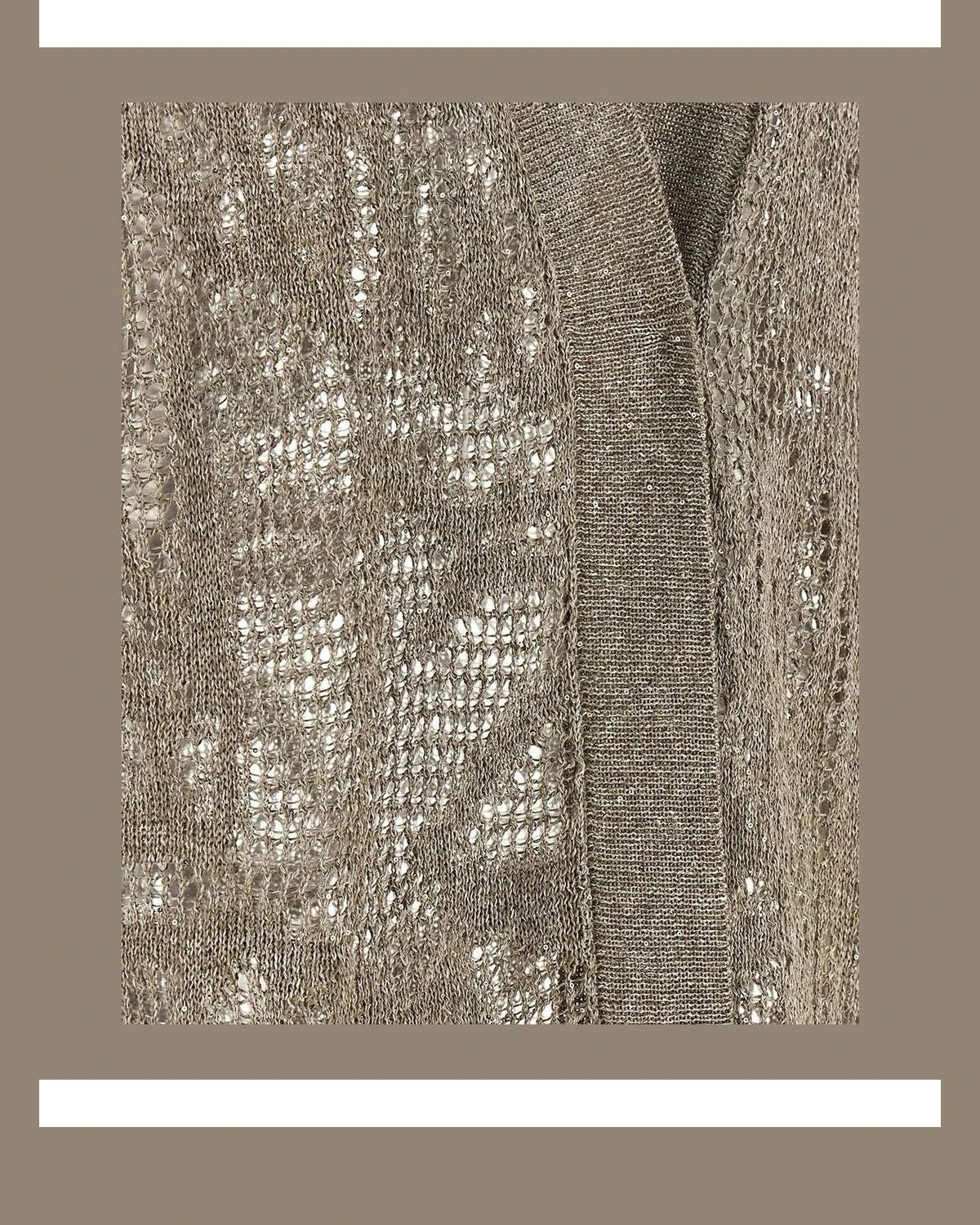 Brunello Cucinelli Cardigan in brown, Linen — view 4