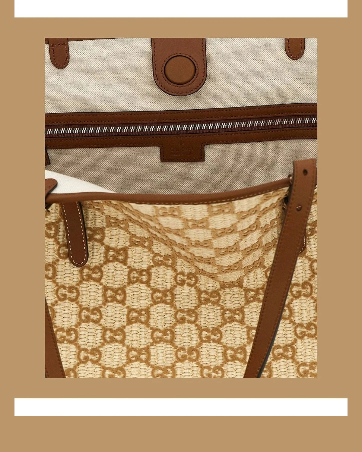 Gucci Tote Bag in brown, Cotton — view 4