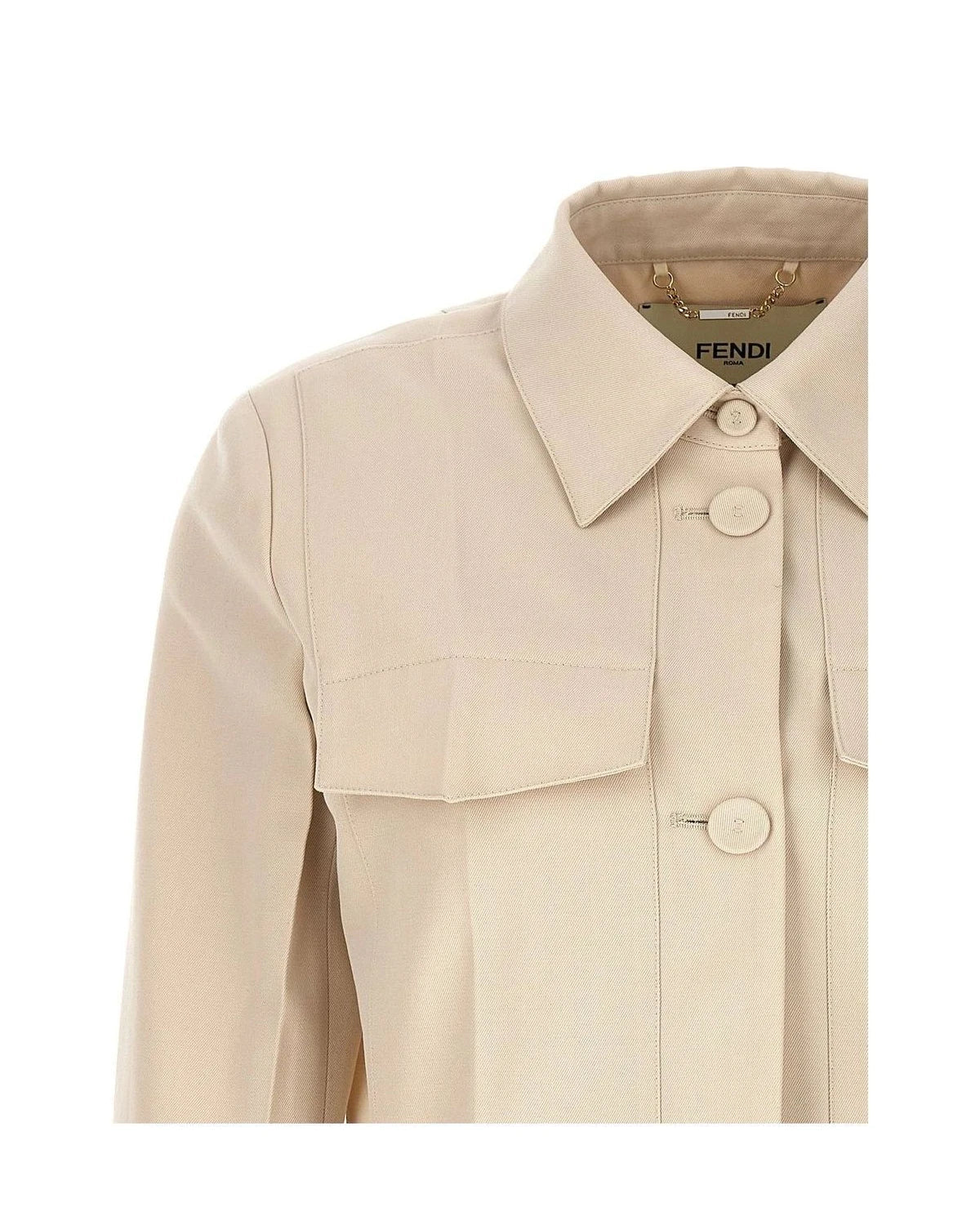 Fendi Bolero Jacket in beige, Wool — view 3