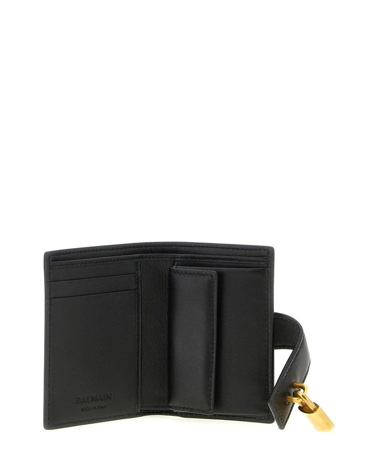Balmain Wallet in black, Lamb Leather — view 3