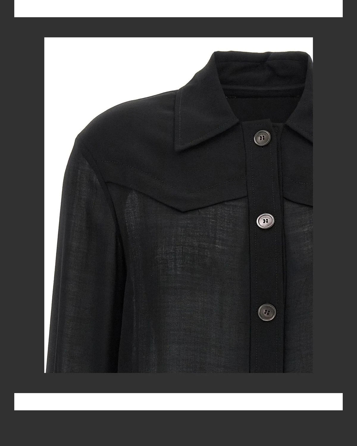 Ferragamo Dress Shirt in black, Virgin Wool — view 3