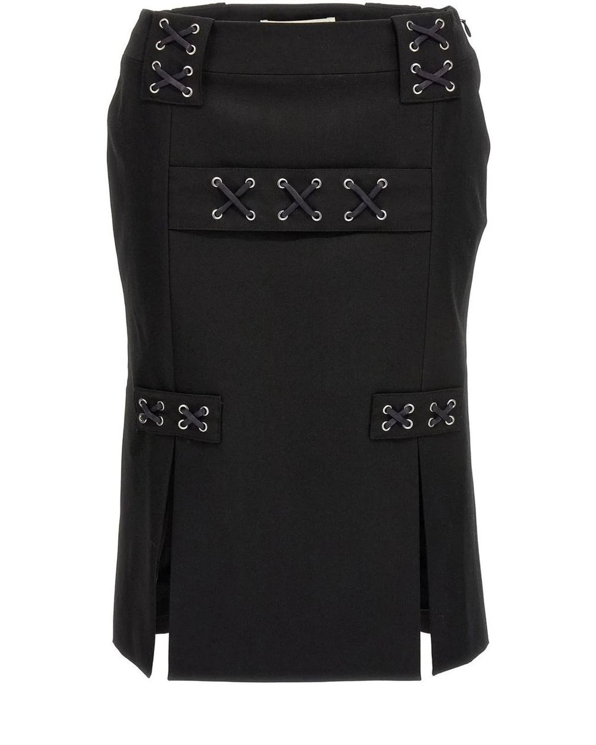 Alessandra Rich Skirt in black, Wool