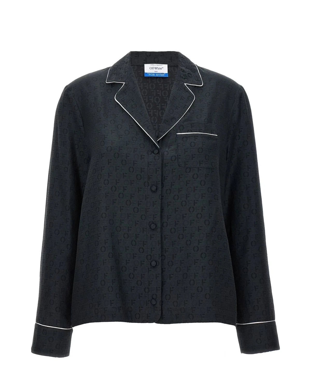 Off-White Blouse in black, Silk