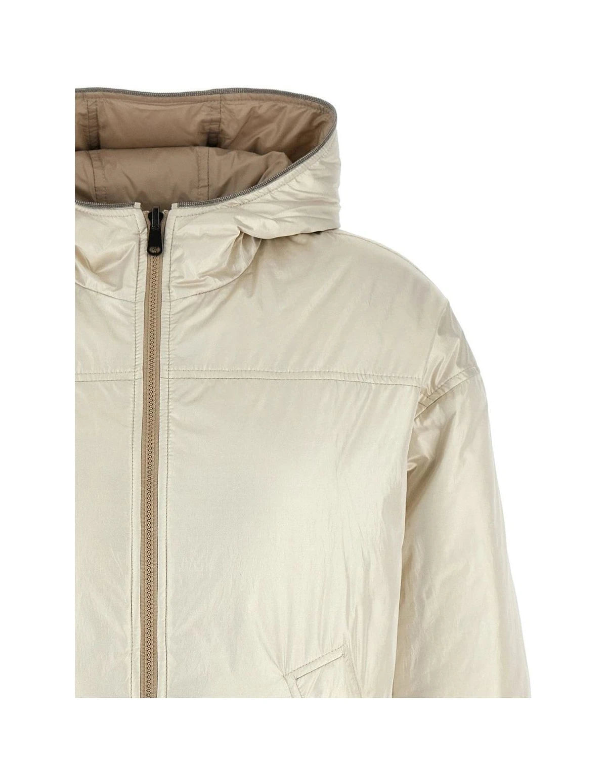 Brunello Cucinelli Puffer Jacket in beige, Polyester — view 4