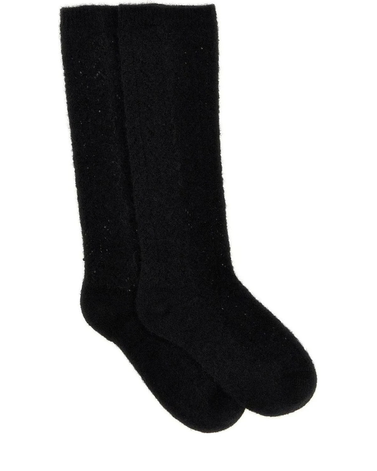 Valentino Garavani Thermal Sock in black, Mohair Wool